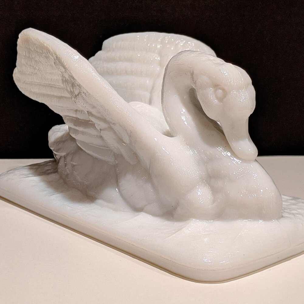 Westmoreland Milk Glass Swan Dish Cover
